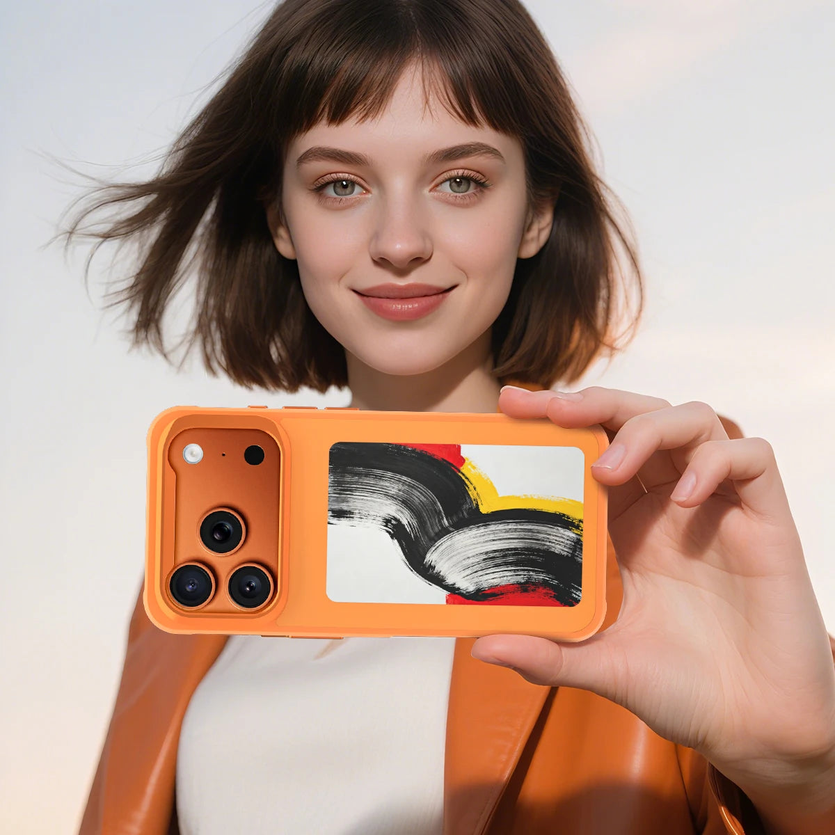 Funda  para iPhone 17 Pro Max - disponible en colores negro, gris y naranja.